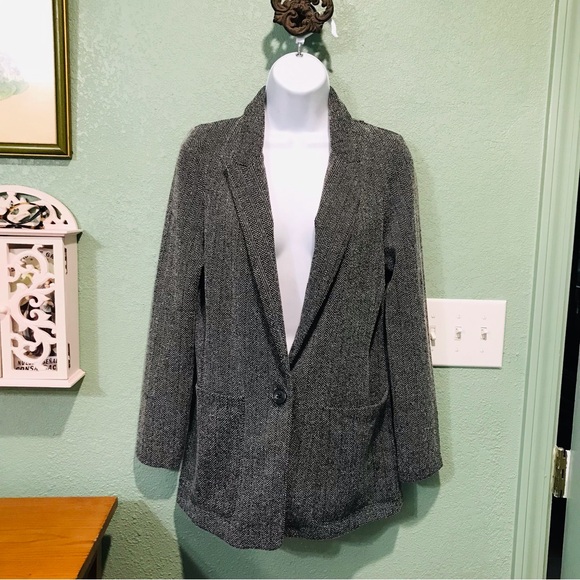 [H&M] Lightweight Herringbone Blazer Sz US 2 - Picture 3 of 9